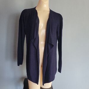 Women's Navy Open Front Sweater